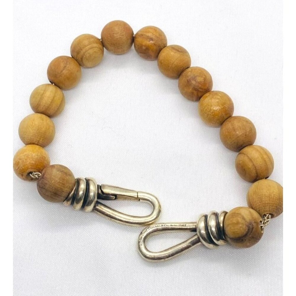 SOLD! Tiffany & Co Paloma Picasso 925 Wood Ball Bracelet Rare - Picture 6 of 7